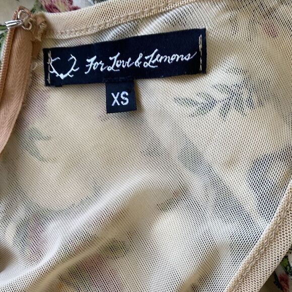 For Love And Lemons Dress Beige Net Floral Fit&Flare Dress Excellent S… - Picture 8 of 8